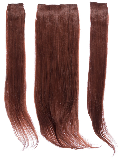 Three Pieces Natural Straight Clip in Extension Heat Resistance Synthetic Hair