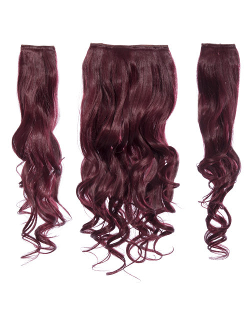 Three Pieces Curly Clip in Extension Heat Resistance Synthetic Hair- G846C/G3C - Burgundy 118