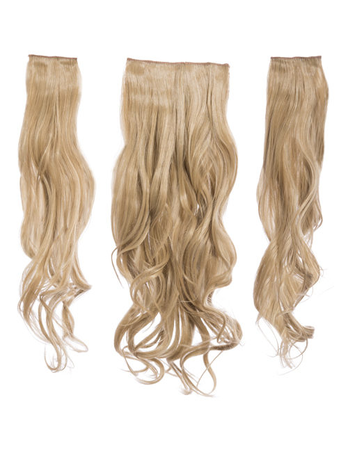 Three Pieces Curly Clip in Extension Heat Resistance Synthetic Hair- G846C/G3C - Caramel Blonde 18/24