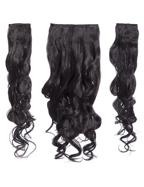 Three Pieces Curly Clip in Extension Heat Resistance Synthetic Hair- G846C/G3C - Raven 2
