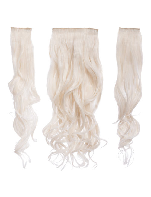 Three Pieces Curly Clip in Extension Heat Resistance Synthetic Hair- G846C/G3C - Bleach Blonde 60