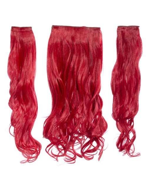Three Pieces Curly Clip in Extension Heat Resistance Synthetic Hair- G846C/G3C - Red Red