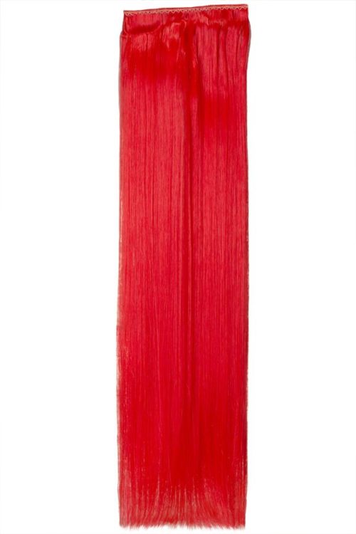 One Piece Straight Multi Colour Clip in Extension - K001 - Fire Red DF1